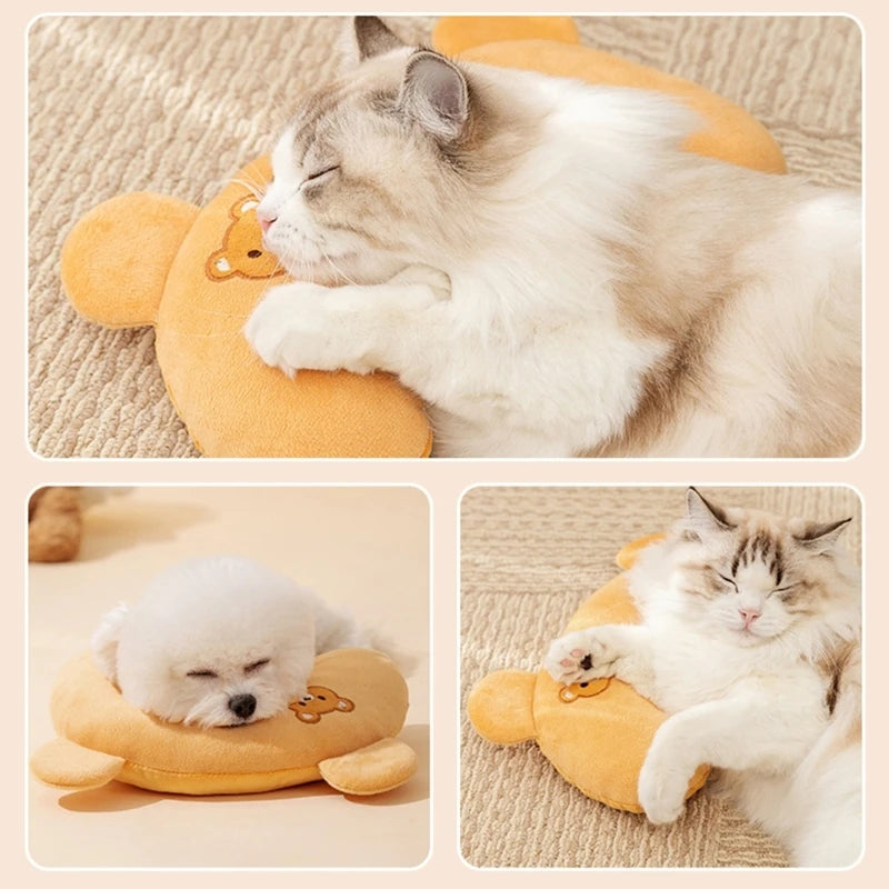 These soft, furry cat pillows provide ultimate relaxation and comfort, offering a travel-friendly, calming companion for your feline friend on the go.