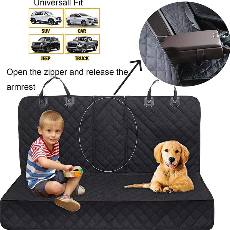 Waterproof Dog Car Seat Cover – Universal Nonslip Back Seat Protector